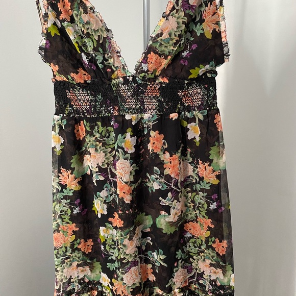 Alice + Olivia Black Floral High Low Dress - Picture 5 of 13